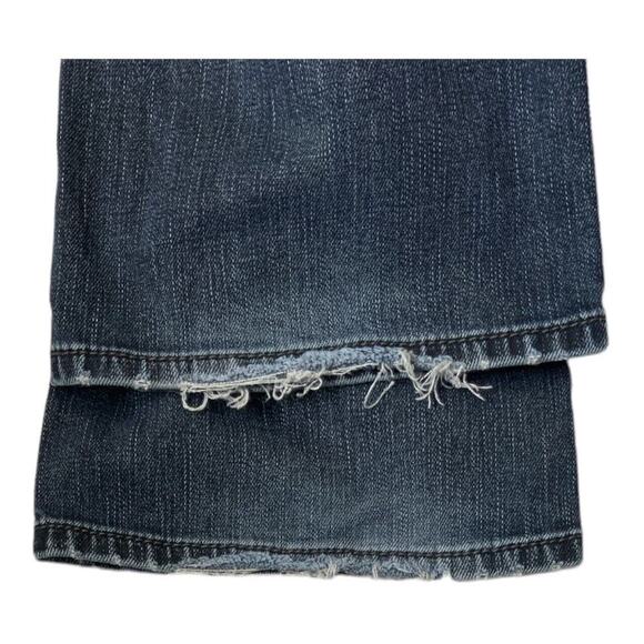 Affliction Cooper Buckle Denim Jeans 32R Distressed Dark Wash Stretch Blue - Picture 9 of 13